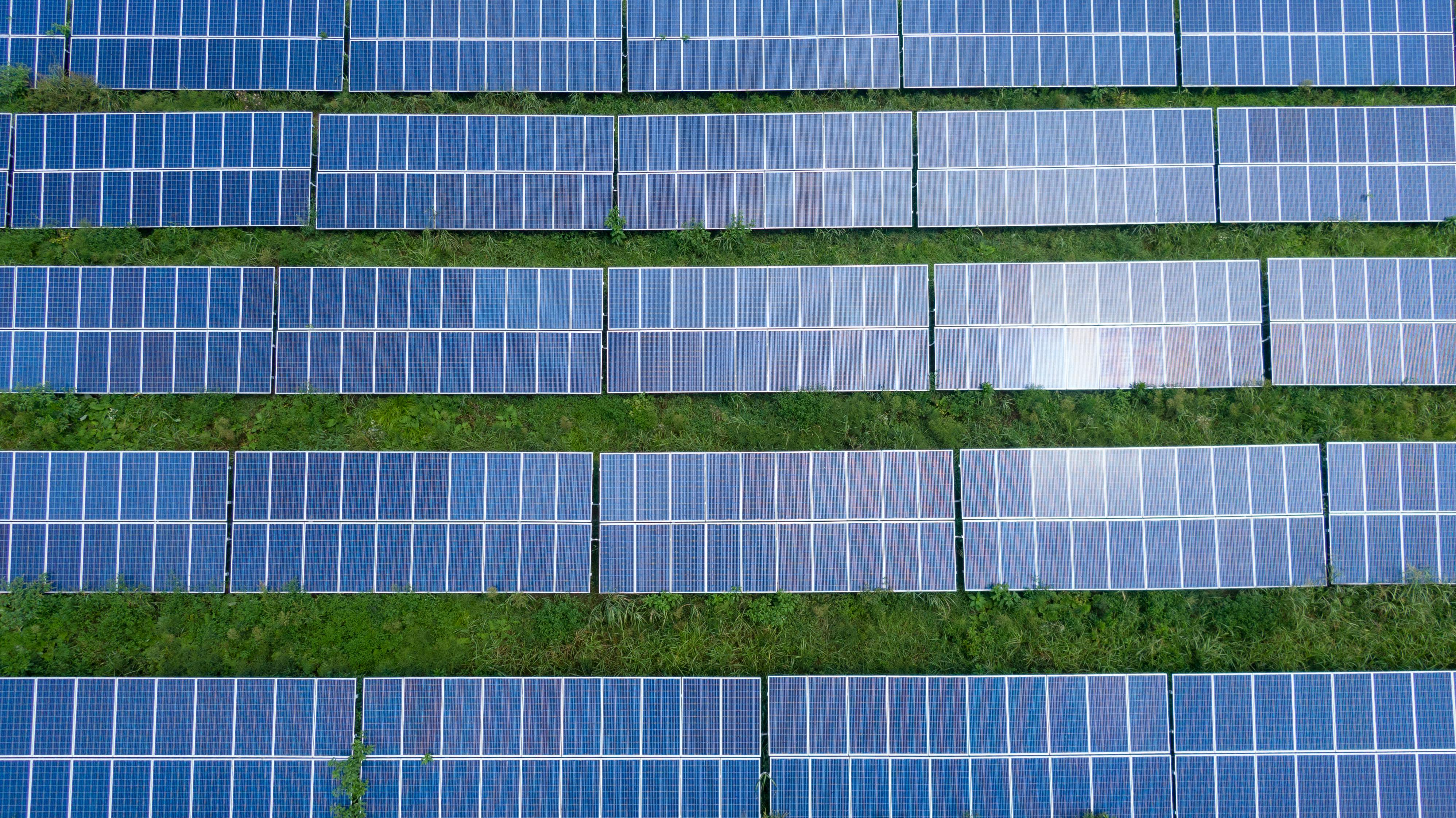 Solar Panel Farm - Aerial View